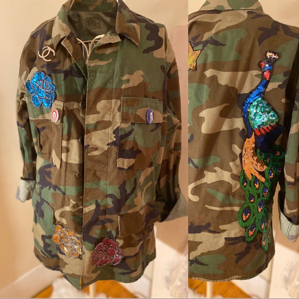 Customized Camo Jacket Size M/L Camouflage